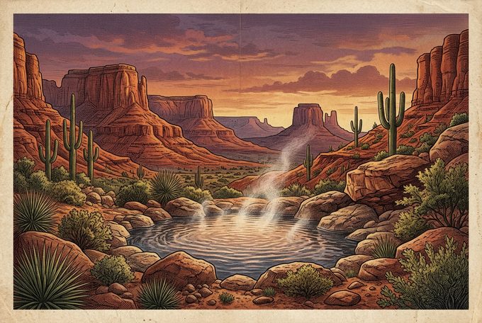 Desert Soak — Hot springs and soaking destinations across the American Southwest desert regions.